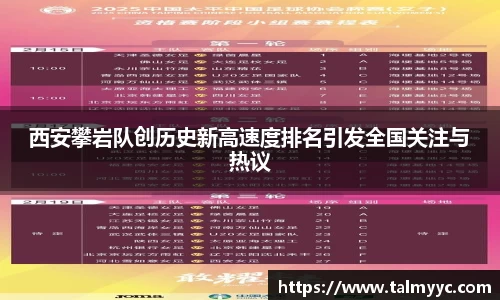 西安攀岩队创历史新高速度排名引发全国关注与热议